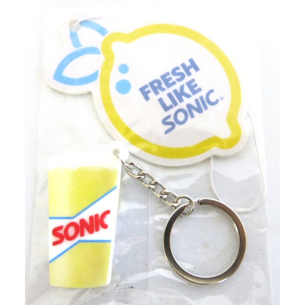 Sonic Drive In NEW Lemonade Keychain and Air Freshener Promo Merchandise Yellow